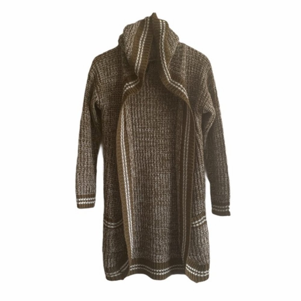 Hooded Knit Cardigan With Pockets